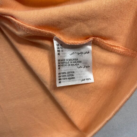 Karen Scott Shirt Womens Plus size 1X Orange Short Sleeve Scoop Neck Cotton New - Picture 4 of 7